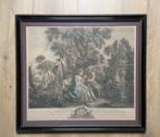 Ingekleurde Franse gravure ‘Le maitre galant’ uit 1748, Antiek en Kunst, Kunst | Etsen en Gravures, Ophalen