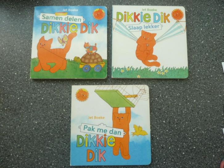 Dikkie Dik - 3 Kartonnen Boekjes - Z.g.a.n.- Jet Boeke, Boeken, Kinderboeken | Baby's en Peuters, Zo goed als nieuw, 3 tot 4 jaar