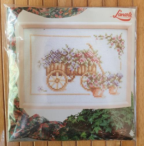 zeldzaam lanarte dmc borduurpakket - bloemenkar -, Hobby en Vrije tijd, Borduren en Borduurmachines, Nieuw, Borduurpakket, Verzenden