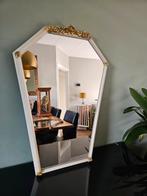 Vintage spiegel in witte lijst met gouden details, Ophalen, Minder dan 50 cm, Gebruikt, Minder dan 100 cm