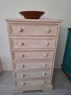 Massief grenen ladekast whitewash h109 x b64 x d53., Ophalen, Gebruikt, 5 laden of meer, 50 tot 100 cm