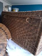 Grote oude brocante rieten mand, Ophalen of Verzenden