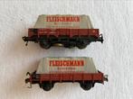 Fleischmann 5569 + 5011 DB lage boordwagen en railreiniger, Gebruikt, Gelijkstroom, Fleischmann, Wagon