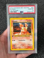 Pokémon PSA 10 1st edition Slugma #82 Neo Destiny, Ophalen of Verzenden, Zo goed als nieuw, Losse kaart, Foil