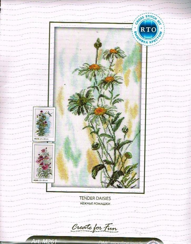 Cado rto borduurpakket, tender daisies 261, Hobby en Vrije tijd, Borduren en Borduurmachines, Nieuw, Borduurpakket, Handborduren