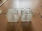 Ice cube lamp (2x), Huis en Inrichting, Lampen | Tafellampen, Ophalen, Zo goed als nieuw, Glas, Minder dan 50 cm