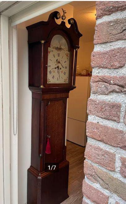Fraai antiek Engels staand horloge 19de eeuw, Antiek en Kunst, Antiek | Klokken, Ophalen