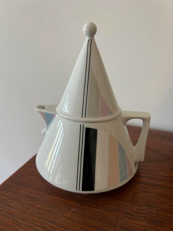 Vintage J. Kronester Douwe Egberts Theepot Memphis, Huis en Inrichting, Keuken | Servies, Gebruikt, Overige typen, Overige stijlen