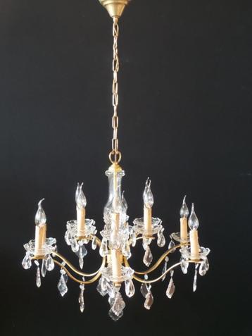  kroonluchter met facet midden vaas en kristallen bladpegels beschikbaar voor biedingen