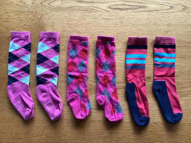 Paardrijsokken maat 32 / 34 / 36 roze rood, Dieren en Toebehoren, Paardrijkleding, Zo goed als nieuw, Kinderen, Overige typen