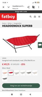 Fatboy Headdemock Superb Hangmat met Standaard - Rood, Opvouwbaar, Meerpersoons, Ophalen of Verzenden, Zo goed als nieuw