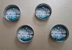 4 Antieke onderzetters keramiek porselein metaal Jugendstil, Ophalen of Verzenden