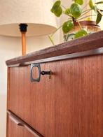 Vintage ladekast teak hout jaren 50/60 Deens Scandinavisch, Ophalen, Gebruikt, Teakhout, 50 tot 100 cm