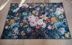 Bloemen Vloerkleed 210x135cm, Ophalen, 100 tot 150 cm, Zwart, Bloemen