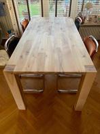 Gezeept wit walnoten pilat en pilat tafel, 50 tot 100 cm, Modern Duurzame tafel, hoge kwaliteit hout, warme uitstraling, 150 tot 200 cm
