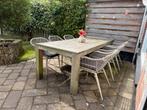 Robuuste tuinset met 6 stoelen, Tuin en Terras, Ophalen, Gebruikt, Eettafel, 6 zitplaatsen