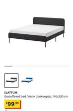 Ikea Slattum lichtgrijs met matras, Huis en Inrichting, Ophalen, Tweepersoons, 140 cm, Zo goed als nieuw