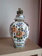 Delfts Polychroom dekselvaas., Antiek en Kunst, Antiek | Keramiek en Aardewerk, Ophalen of Verzenden