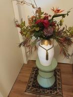 Mooie exclusieve witte vaas met kunstbloemen  H: ca 80cm, Huis en Inrichting, Woonaccessoires | Kunstplanten en Kunstbloemen, Ophalen