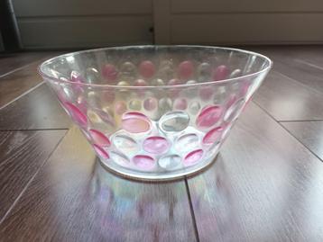 Plastic doorzichtige schaal bak roze doorzichtig patroon beschikbaar voor biedingen