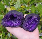 Paarse Bergkristal geode edelstenen verzameling edelsteen, Verzamelen, Mineralen en Fossielen, Ophalen of Verzenden