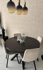 Houtlook eettafel met 4 stoelen, Huis en Inrichting, Tafels | Eettafels, Ophalen of Verzenden, Zo goed als nieuw