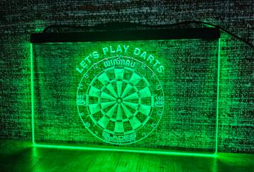 LET'S PLAY DARTS 3D ledverlichting lamp lichtbak  beschikbaar voor biedingen
