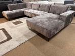 Hoek/U-Bank Taupe 345x190x170cm Direct/Leverbaar E-7165, Huis en Inrichting, Ophalen, Hout, Hoekbank, Mwonenenslapen