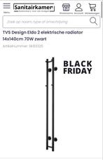NIEUW - TVS Design Eldo 2 Zwart handdoek radiator, Doe-het-zelf en Verbouw, Verwarming en Radiatoren, Radiator, Nieuw, Minder dan 60 cm