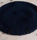 Diepzwarte, wollen baret, mt M, Kleding | Dames, Hoeden en Petten, Romano, Ophalen of Verzenden, 56 of 57 cm (M, 7 of 7⅛ inch)