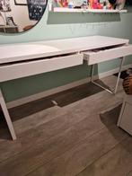 Wit Bureau met Lades (Ikea Micke), Ophalen, In hoogte verstelbaar, Zo goed als nieuw, Bureau