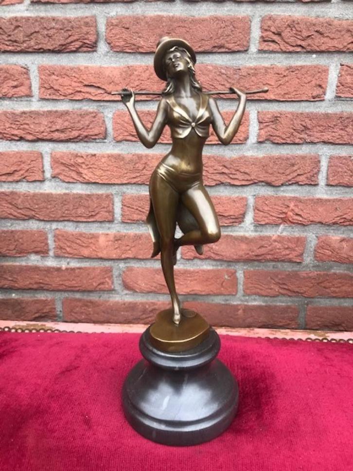 de revue danseres, prachtige bronsgieting, Antiek en Kunst, Antiek | Koper en Brons, Brons, Ophalen of Verzenden