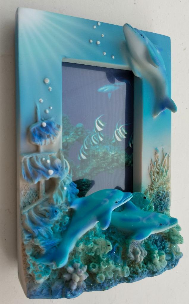 3D Fotolijstje Dolfijnen, Huis en Inrichting, Woonaccessoires | Lijsten, Zo goed als nieuw, Minder dan 50 cm, Minder dan 50 cm
