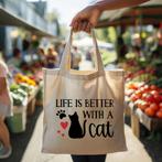 Canvas Tote Bag – Opdruk naar wens!, Ophalen, Nieuw, Beige, Shopper