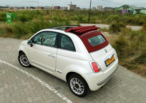 Fiat 500 1.2 AUT C 2011 Crèmekleurige cabrio met rood dak., Auto's, Fiat, Bedrijf, Airbags, Airconditioning, Centrale vergrendeling