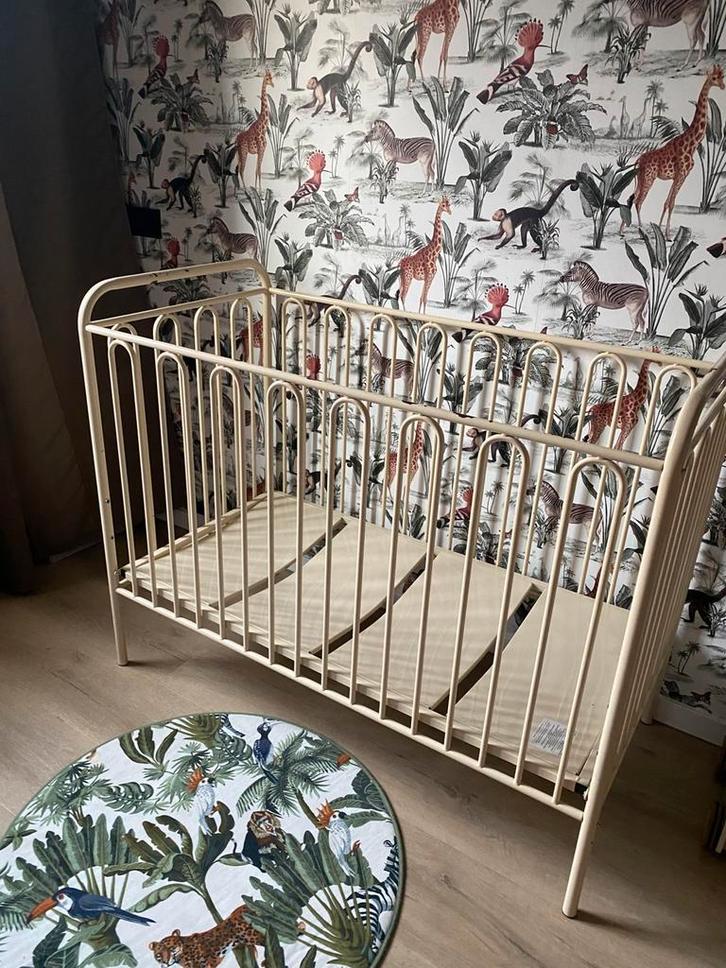 Polini kids vintage ledikant beige, Kinderen en Baby's, Kinderkamer | Bedden, Gebruikt, Minder dan 140 cm, Minder dan 70 cm, Ophalen