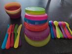 Kleurrijk plastic servies set, Ophalen of Verzenden, Zo goed als nieuw