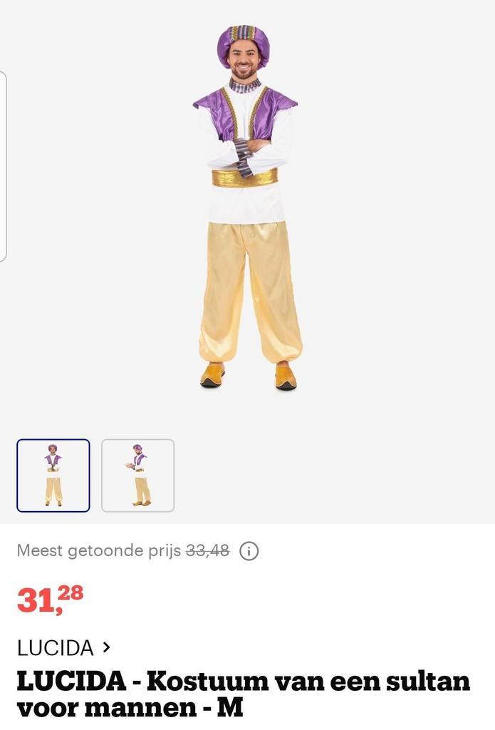 Sultan kostuums nieuw in verpakking, Kleding | Dames, Carnavalskleding en Feestkleding, Nieuw, Kleding, Carnaval, Maat 38/40 (M)