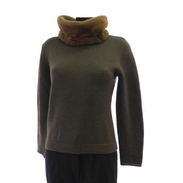 Marc Aurel: heerlijke warme trui losse (nep)bontcol. Maat M, Kleding | Dames, Truien en Vesten, Zo goed als nieuw, Maat 38/40 (M)