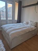Ikea BRIMNES bed met opberglades, Ophalen, Gebruikt, Wit, Tweepersoons