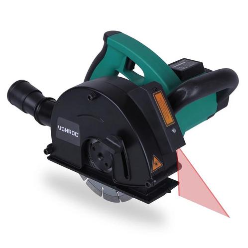 Sleuvenfrees 1700W - 150mm | Met laser en 2 sleuvenfrees sch, Doe-het-zelf en Verbouw, Gereedschap | Freesmachines, Zo goed als nieuw