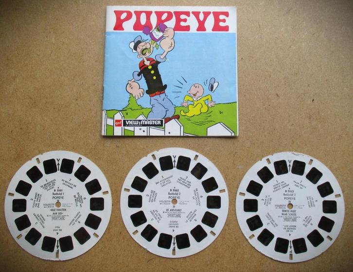 View-master Viewmaster Reels B516~Popey 1962, Verzamelen, Stripfiguren, Gebruikt, Gebruiksvoorwerp, Overige figuren, Ophalen of Verzenden