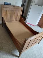 Twijfelaar, antiek eiken houten bed, Huis en Inrichting, Slaapkamer | Bedden, Ophalen, Gebruikt, Bruin, 190 cm of minder