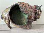 Joop Cock wandsculptuur bison keramiek, Antiek en Kunst, Antiek | Keramiek en Aardewerk, Ophalen of Verzenden