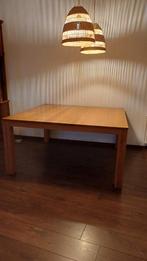 Eiken tafel, blank gelakt. 1.50 x 1.50 x 0.74 hoog., Huis en Inrichting, Tafels | Eettafels, Ophalen of Verzenden, Zo goed als nieuw