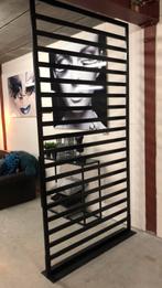 Room divider zwart hout met metalen voet, Ophalen, Zo goed als nieuw