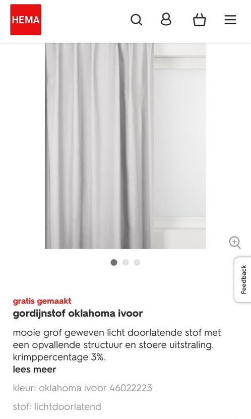 Dikke Gordijnen Oklahoma (Hema) 6meter, Huis en Inrichting, Stoffering | Gordijnen en Lamellen, Zo goed als nieuw, 200 cm of meer