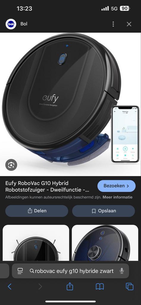 Eufy RoboVac G10 Hybrid Robotstofzuiger - Zo Goed Als Nieuw, Witgoed en Apparatuur, Stofzuigers, Nieuw, Robotstofzuiger, Minder dan 1200 watt