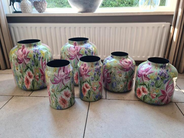 6 vazen van Veria., Huis en Inrichting, Woonaccessoires | Vazen, Nieuw, Overige kleuren, Minder dan 50 cm, Overige materialen