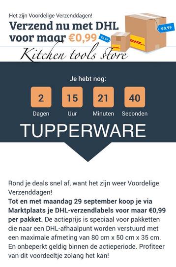 Tupperware dhl actie Kijk bij mijn andere advertenties beschikbaar voor biedingen